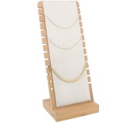 Porte bijoux pour collier - forme rectangle 27x11cm Bambou - Suédine Beige x1