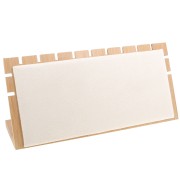 Porte bijoux pour collier - forme rectangle 12x25 cm bambou et suédine Beige x1|raw }}