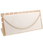 Porte bijoux pour collier - forme rectangle 12x25 cm bambou et suédine Beige x1