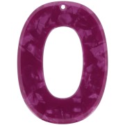 Pendentif ovale évidé 47x35 mm en acétate - Ecaille de tortue - Framboise nacré x1