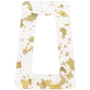 Pendentif trapèze évidé en acétate 50x35 mm - Pailleté - Doré - Transparent x1|raw }}