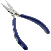 Pince plate bouts ronds à ressort 14.5cm manche ergonomique by Perles&Co Bleu x1