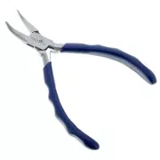 Pince à bec coudé à ressort 14 cm avec manche ergonomique by Perles&Co - Bleu x1