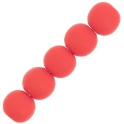 Perles en résine opaque effet mat 6 mm - Rouge corail x10