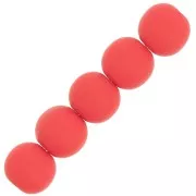 Perles en résine opaque effet mat 6 mm - Rouge corail x10