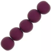 Perles en résine opaque effet mat 6 mm - Aubergine x10