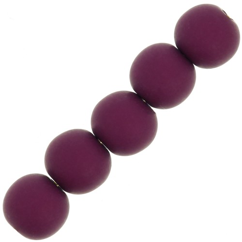 Perles en résine opaque effet mat 6 mm - Aubergine x10