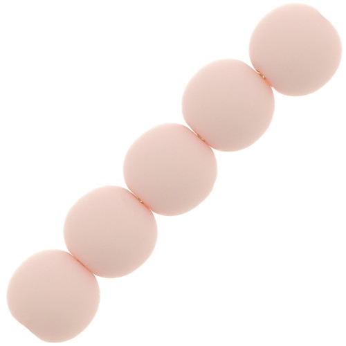 Perles en résine opaque effet mat 6 mm - Rose pastel x10