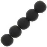 Perles en résine opaque effet mat 6 mm - Noir x10