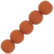 Perles en résine opaque effet mat 6 mm - Terracotta x10