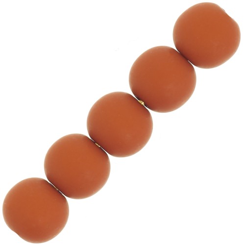 Perles en résine opaque effet mat 6 mm - Terracotta x10