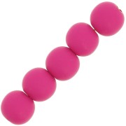 Perles en résine opaque effet mat 6 mm - Fuchsia x10|raw }}