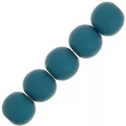 Perles en résine opaque effet mat 6 mm - Bleu canard x10