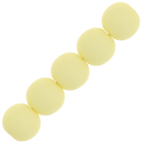 Perles en résine opaque effet mat 6 mm - Jaune pastel x10