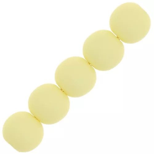 Perles en résine opaque effet mat 6 mm - Jaune pastel x10