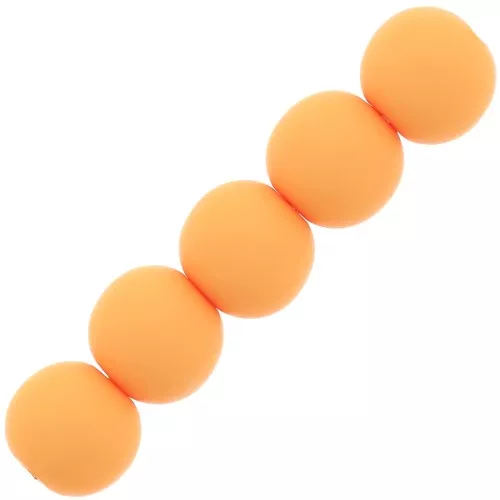Perles en résine opaque effet mat 6 mm - Orange clair x10