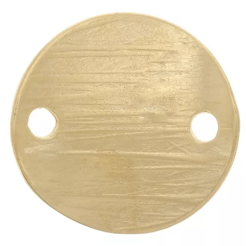 Intercalaire rond irrégulier strié 15 mm - Plaqué Or 3 microns x1