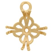 Pendentif serti filigrané pour semi percée & rivoli 10 mm - Doré à l'or fin x1|raw }}