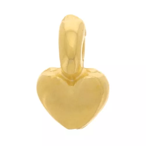 Mini breloques coeur 6.5x4 mm - Doré à l'or fin x5