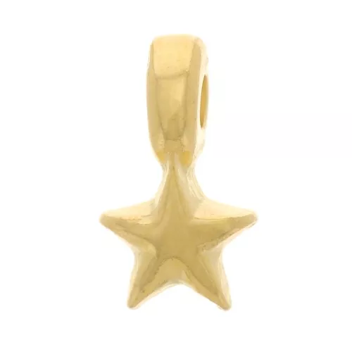 Mini breloques étoile 7x4 mm - Doré à l'or fin x5