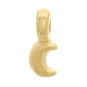 Mini breloques lune 7x3 mm - Doré à l'or fin x5