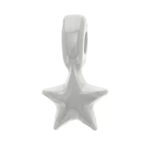 Mini breloques étoile 7x4 mm - Plaqué Argent x5