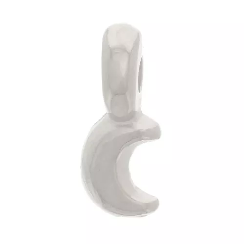 Mini breloques lune 7x3 mm - Plaqué Argent x5