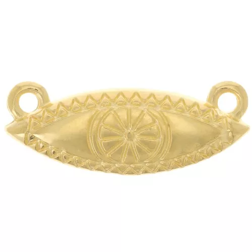 Intercalaire pour collier oeil ethnique 8.5x22 mm - Doré à l'or fin x1