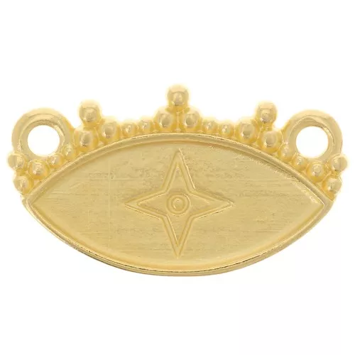 Intercalaire pour collier oeil perlé 11.5x20 mm - Doré à l'or fin x1