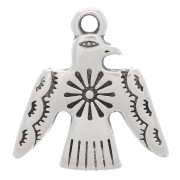 Breloque aigle ethnique 16x15 mm - Placage Argent fin vieilli x1|raw }}