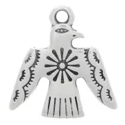 Breloque aigle ethnique 16x15 mm - Placage Argent fin vieilli x1