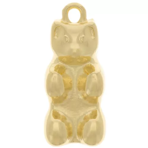 Pendentif ourson 21x9 mm - Doré à l'or fin x1