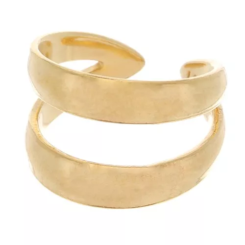 Bague large 2 rangs - réglable - Doré à l'or fin x1