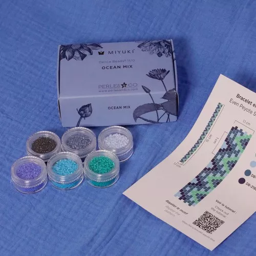 Kit perles Miyuki By Perles & Co - Assortiment Miyuki Delica 11/0 Océan Mix