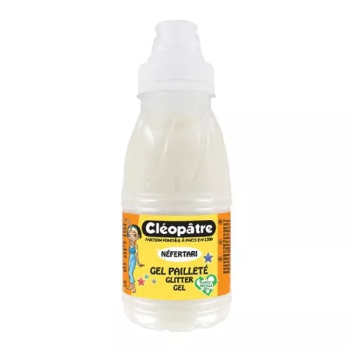 Gel pailleté pour Slime - Cléopatre - Blanc néon x250ml
