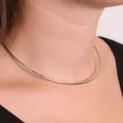 Tour de cou 1.6 mm avec fermoir boule dévissable - Rhodié x12cm