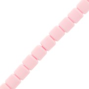 Perles tube style Heishi en pâte polymère 6x6.2 mm - Rose pastel x39cm|raw }}