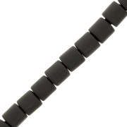 Perles tube style Heishi en pâte polymère 6x6.2 mm - Anthracite x39cm|raw }}