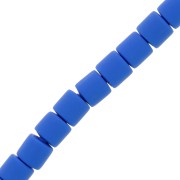 Perles tube style Heishi en pâte polymère 6x6.2 mm - Bleu royal x39cm|raw }}