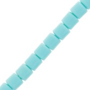 Perles tube style Heishi en pâte polymère 6x6.2 mm - Turquoise clair x39cm|raw }}