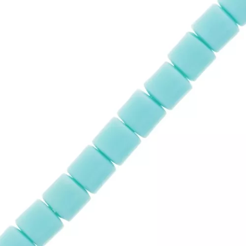 Perles tube style Heishi en pâte polymère 6x6.2 mm - Turquoise clair x39cm
