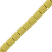 Perles tube style Heishi en pâte polymère 6x6.2 mm - Olive x39cm