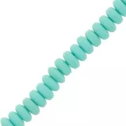 Perles Heishi rondelles  en pâte polymère 7x3 mm - Turquoise clair x39cm