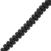 Perles rondelles Heishi en pâte polymère 7x3 mm - Noir x39cm|raw }}