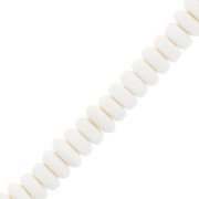 Perles Heishi rondelles  en pâte polymère 7x3 mm - Ecru x39cm