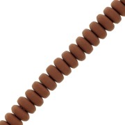 Perles rondelles Heishi en pâte polymère 7x3 mm - Marron x39cm|raw }}