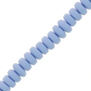 Perles Heishi rondelles  en pâte polymère 7x3 mm - Bleu clair x39cm