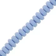 Perles Heishi rondelles  en pâte polymère 7x3 mm - Bleu clair x39cm