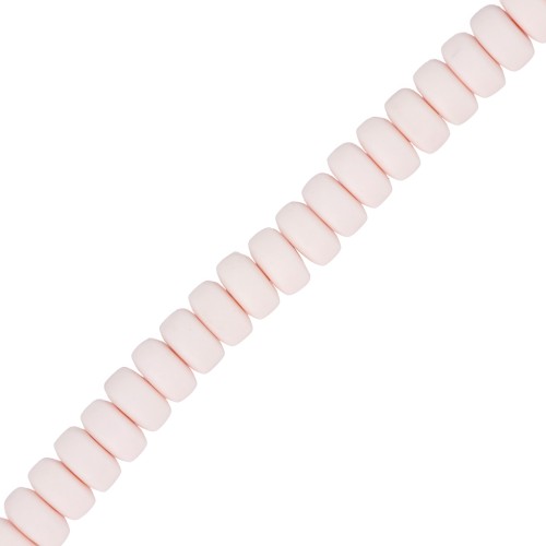 Perles Heishi rondelles  en pâte polymère 7x3 mm - Nude x39cm