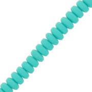 Perles rondelles Heishi en pâte polymère 7x3 mm - Turquoise x39cm|raw }}